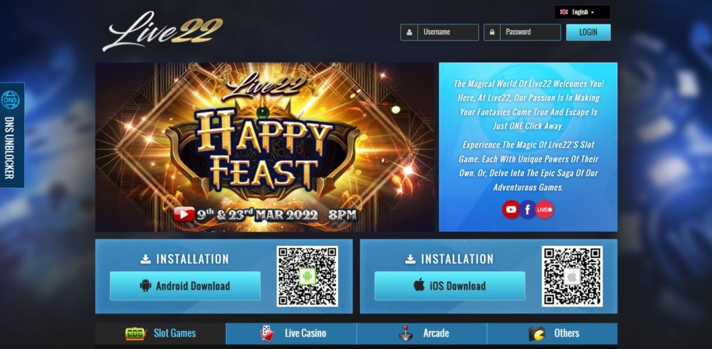 Homepage - Live22 online casino Malaysia review - The Gamerian blog