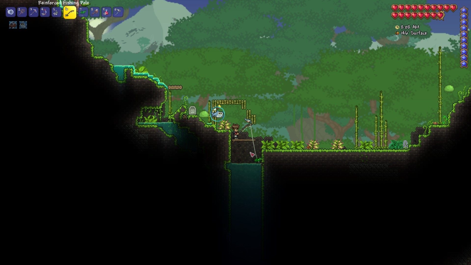 Fishing - Terraria Review - thegamerian.com gaming blogger