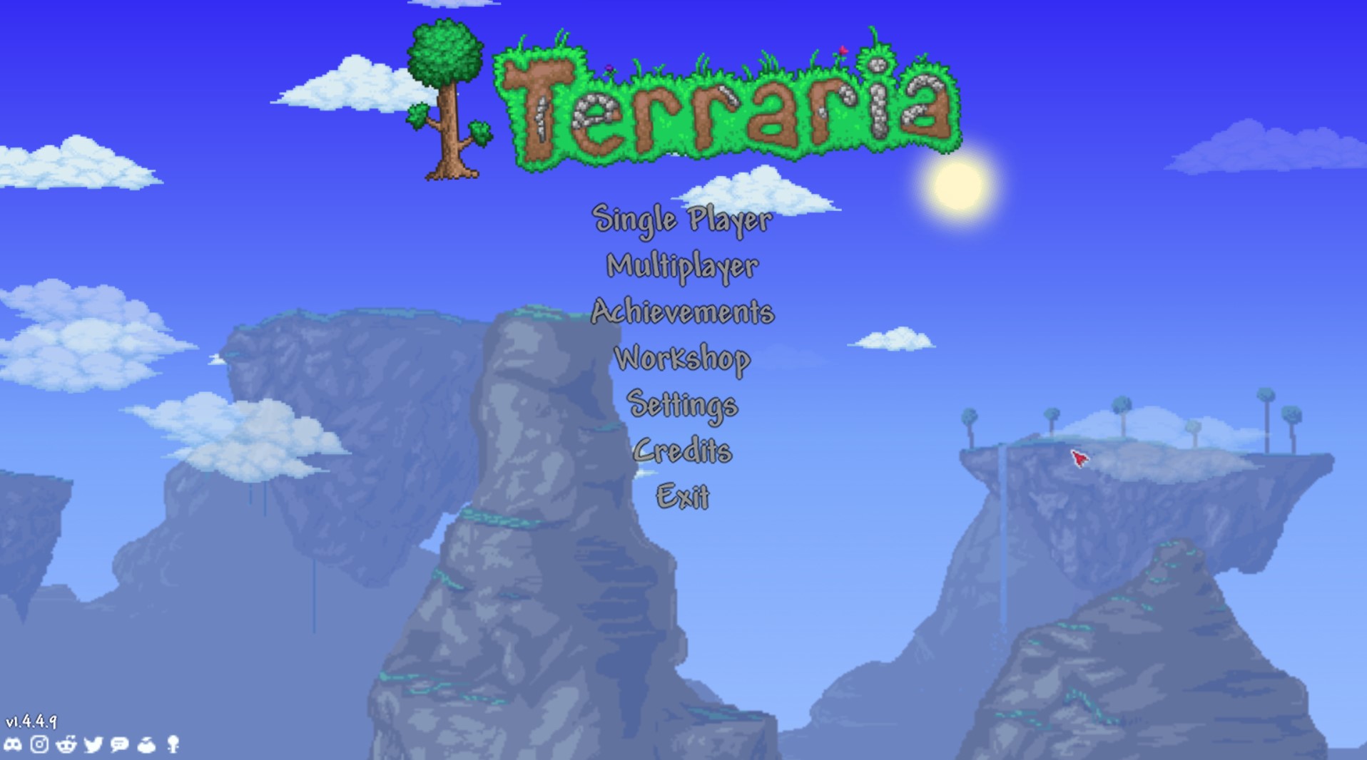 Terraria homescreen - Terraria Review - thegamerian.com gaming blogger